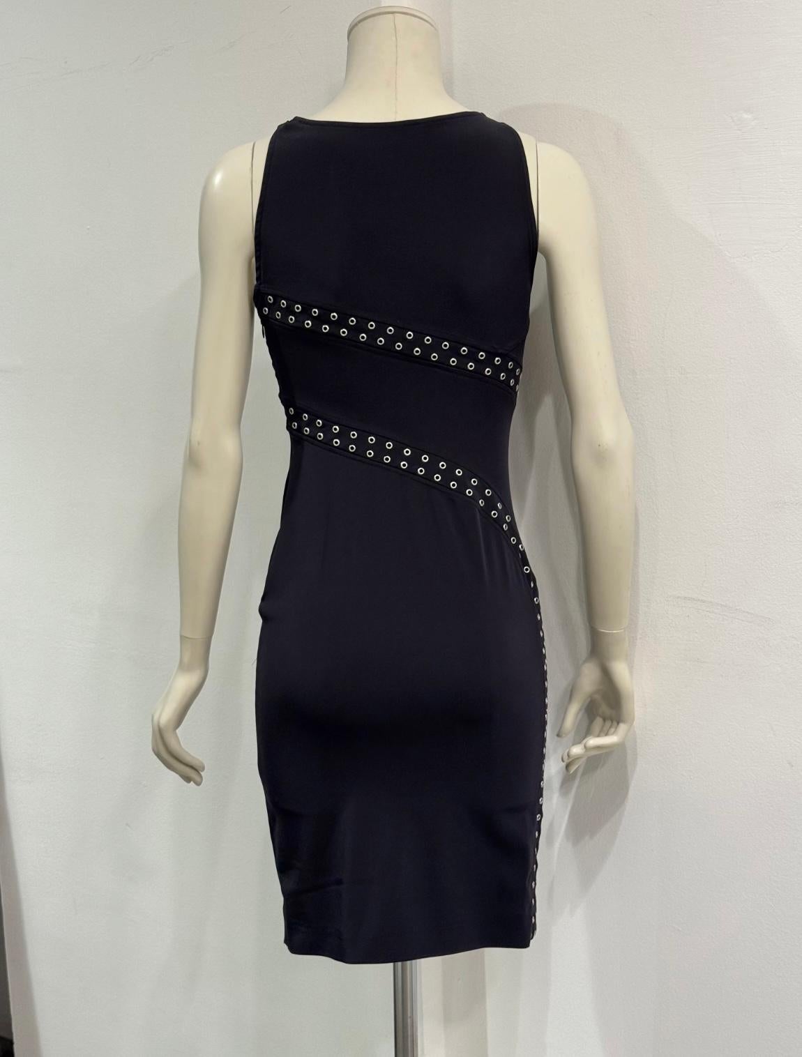 S/S2003 Gianni Versace Laufsteg Bodycon Ausschnitt Kleid (Black) im Angebot