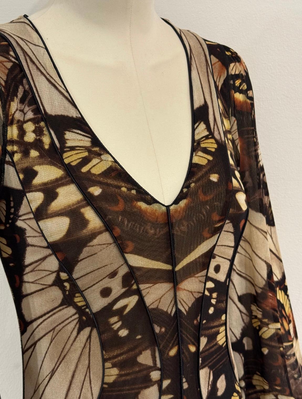 S/S2003 Jean Paul Gaultier - Robe midi papillon en vente 1