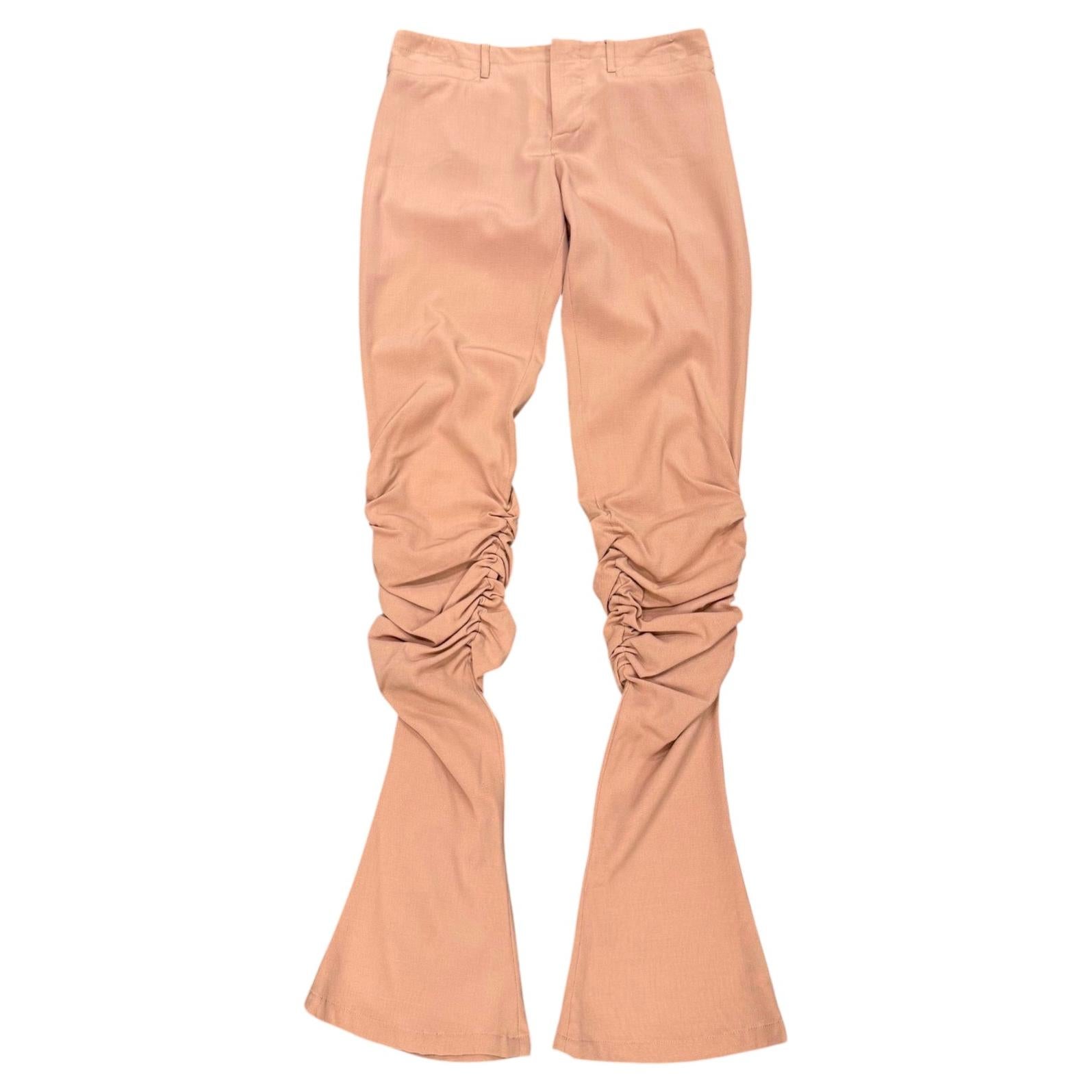 S/S2003 Jean Paul Gaultier gathered flare ruched pants For Sale