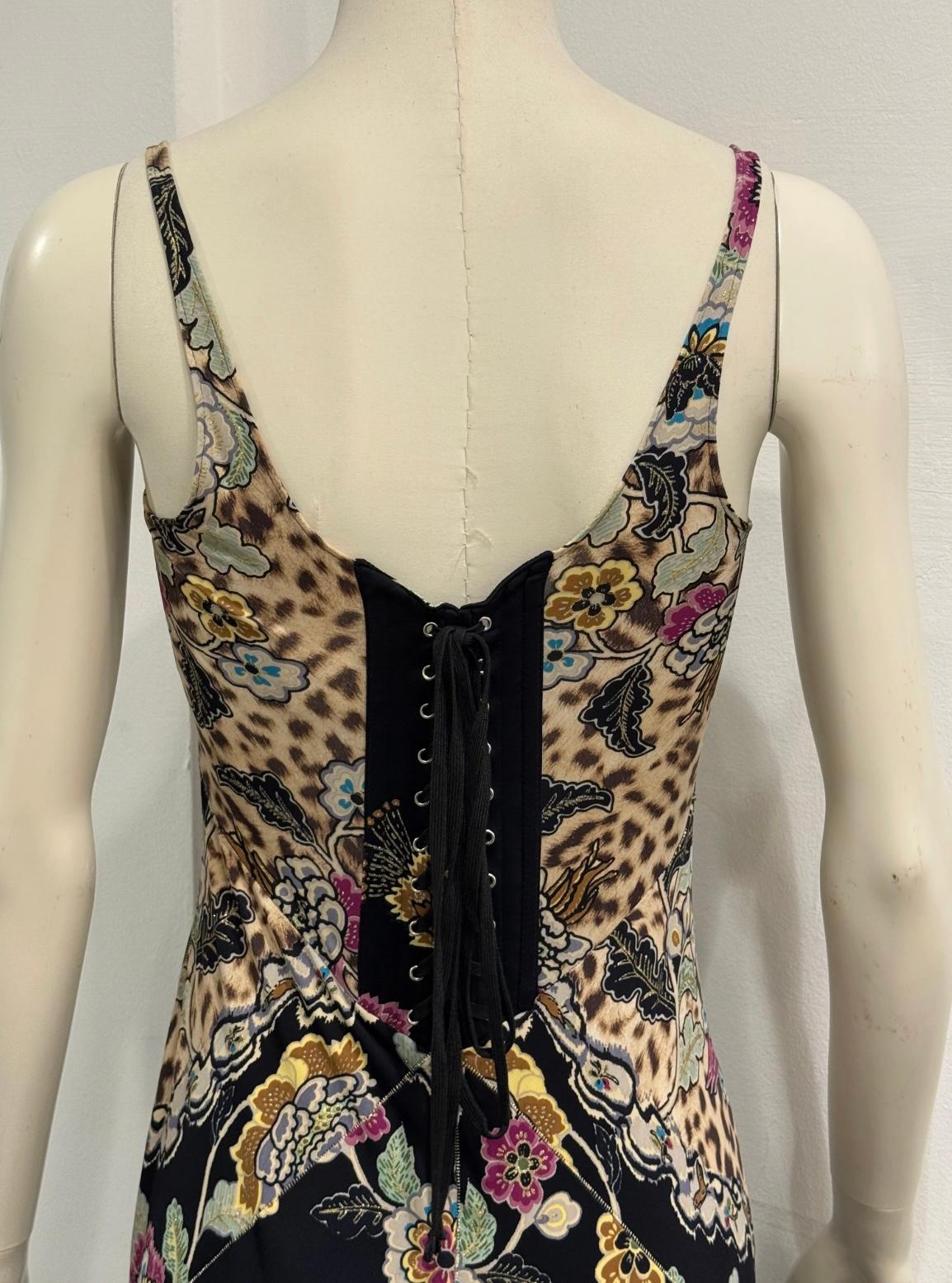S/S2003 Roberto Cavalli Robe corsetée imprimée Chinoiserie en vente 5