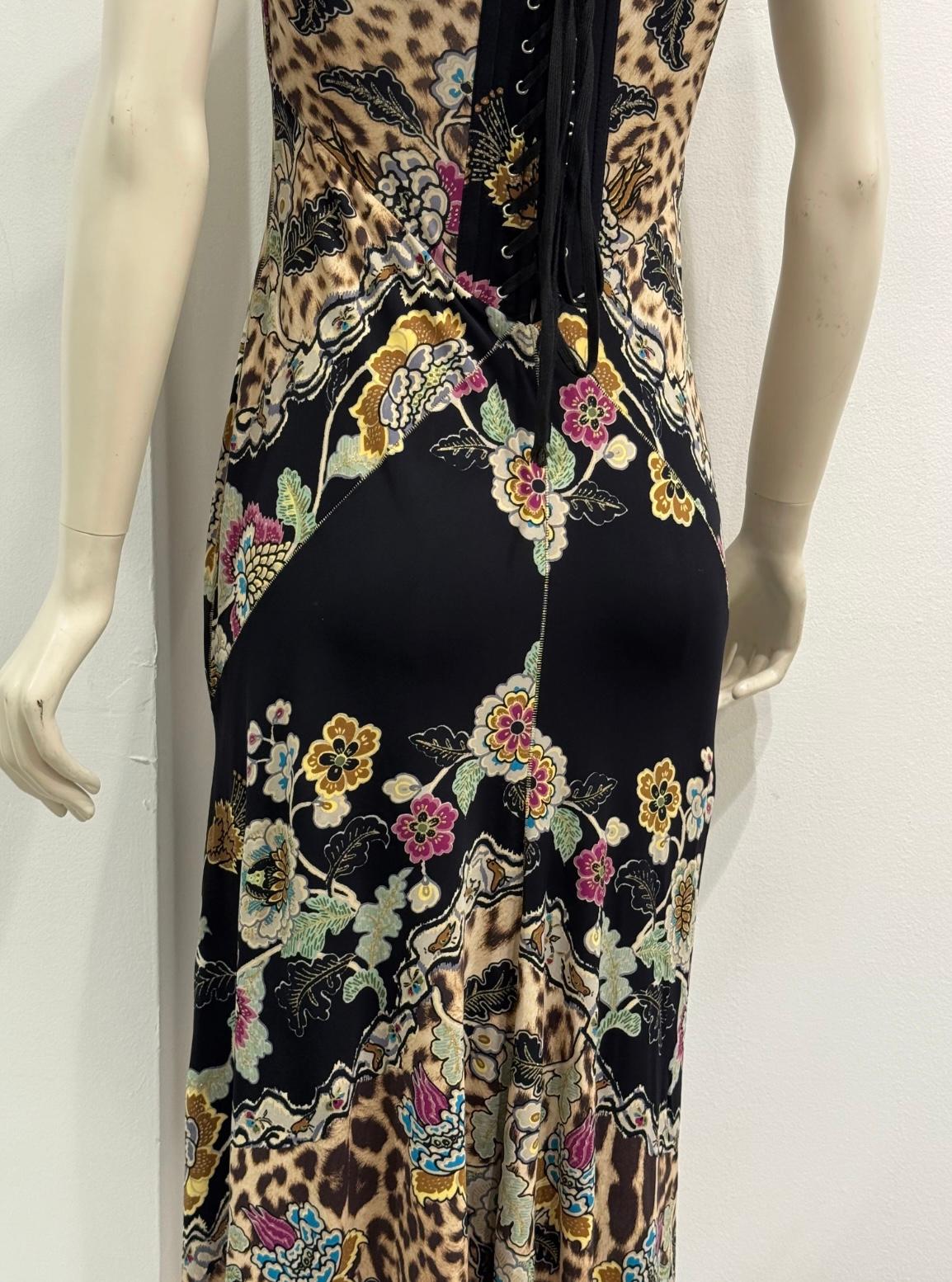 S/S2003 Roberto Cavalli Robe corsetée imprimée Chinoiserie en vente 6