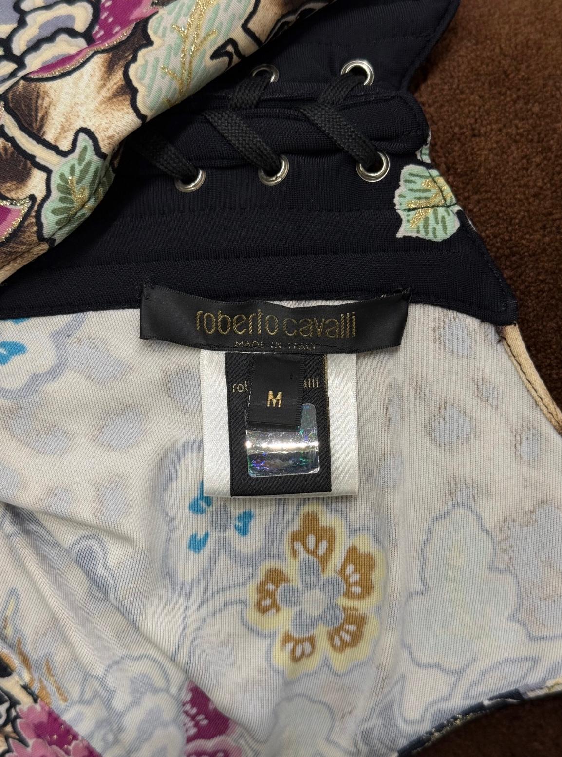 S/S2003 Roberto Cavalli Robe corsetée imprimée Chinoiserie en vente 9