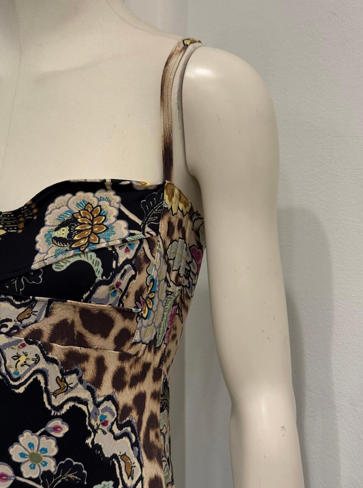 S/S2003 Roberto Cavalli Robe corsetée imprimée Chinoiserie en vente 2