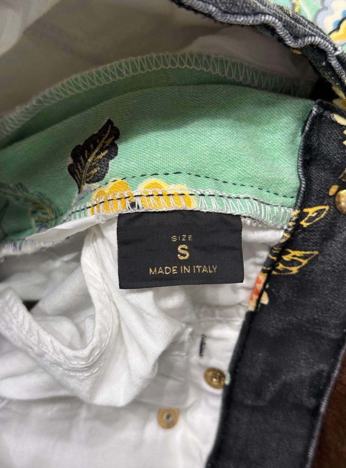 S/S2003 Conjunto Roberto Cavalli con estampado de chinoserie (top, cárdigan y vaqueros) en venta 6