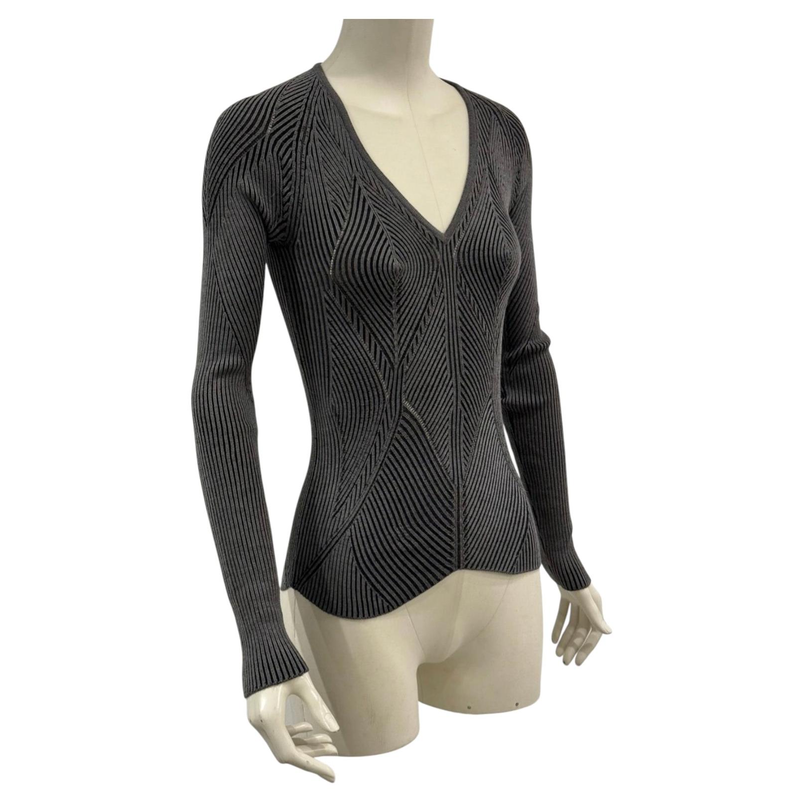 S/S2003 Yves Saint Laurent by Tom Ford - Top sculptural en maille côtelée