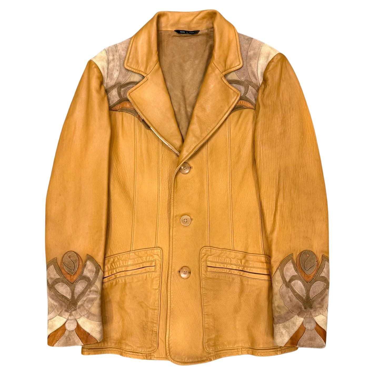 S/S2004 Gucci by Tom Ford western runway leather jacket in vendita