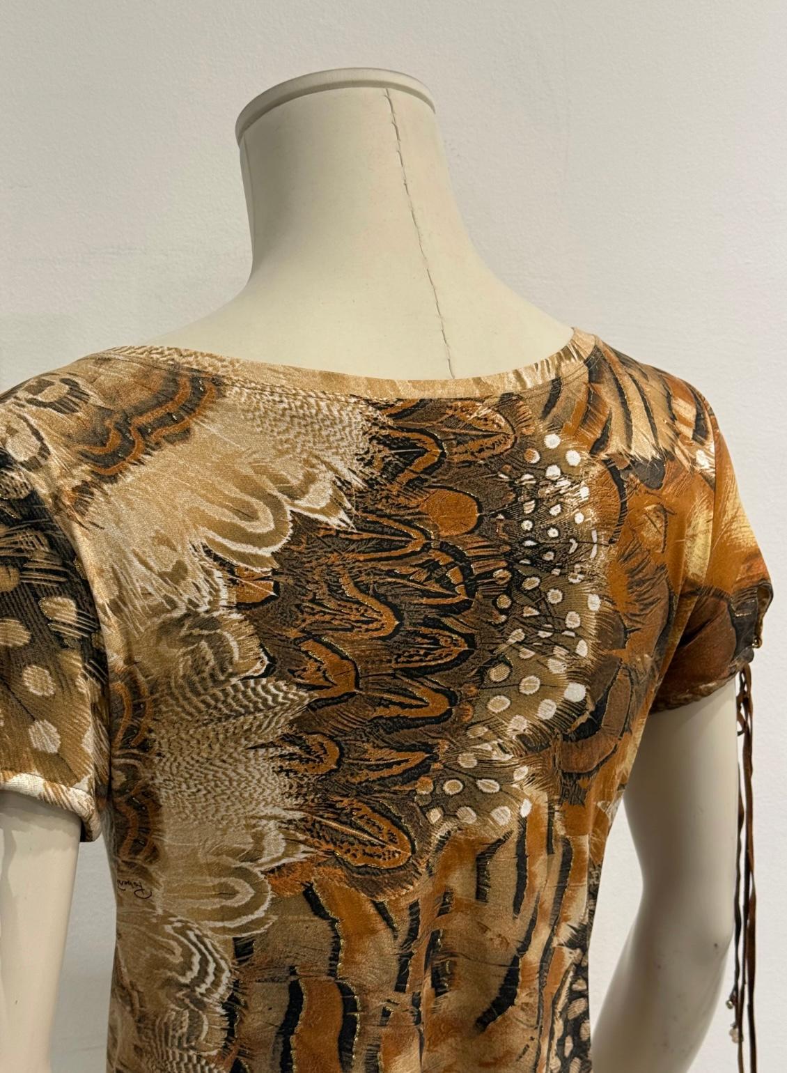S/S2004 Roberto Cavalli feather print set in vendita 9