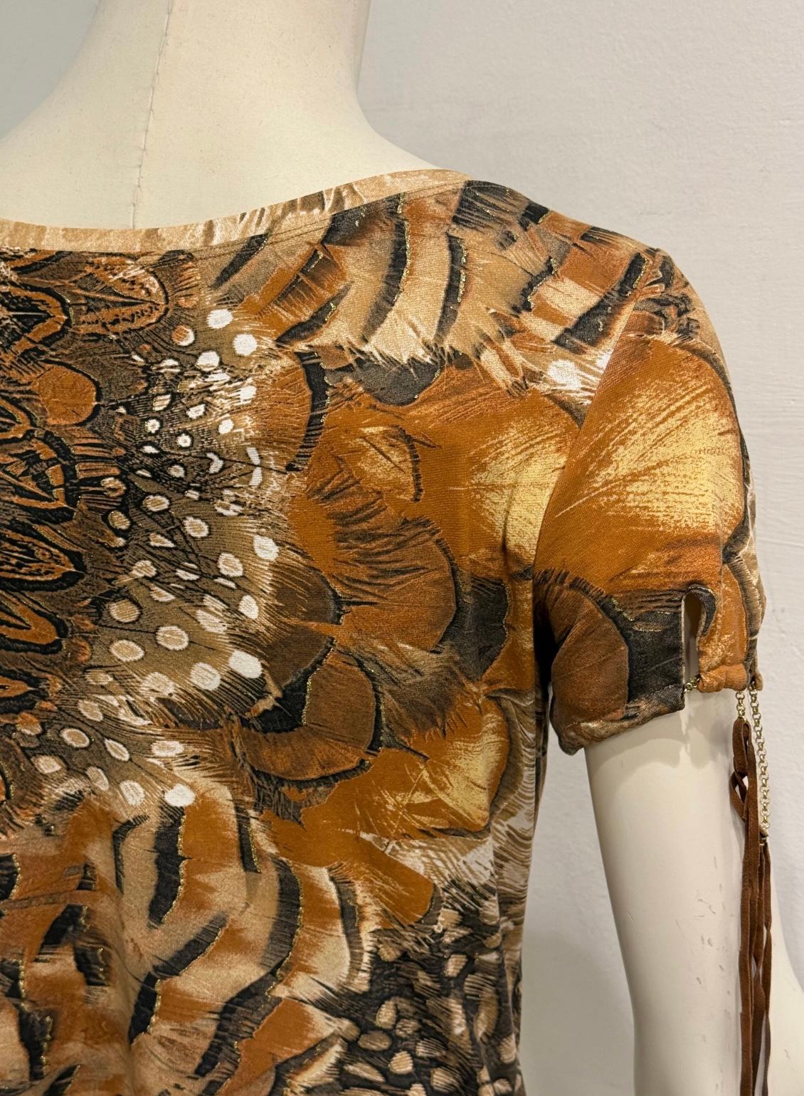 S/S2004 Roberto Cavalli feather print set in vendita 10