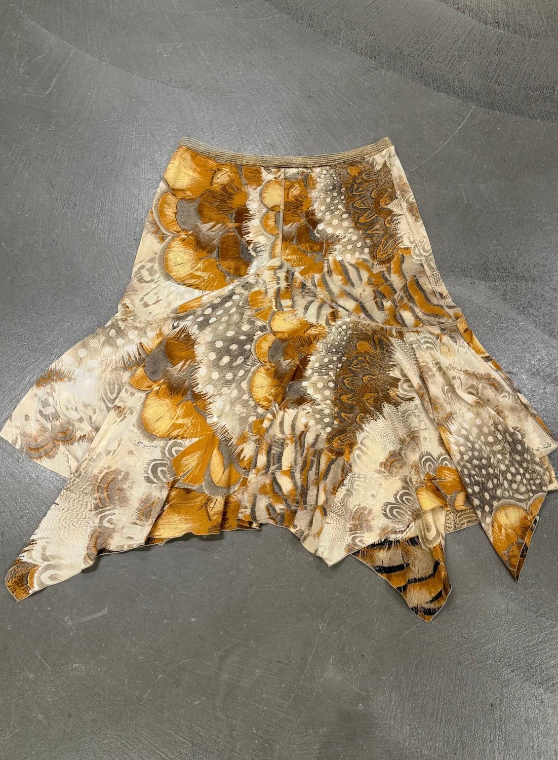 S/S2004 Roberto Cavalli feather print set in vendita 14