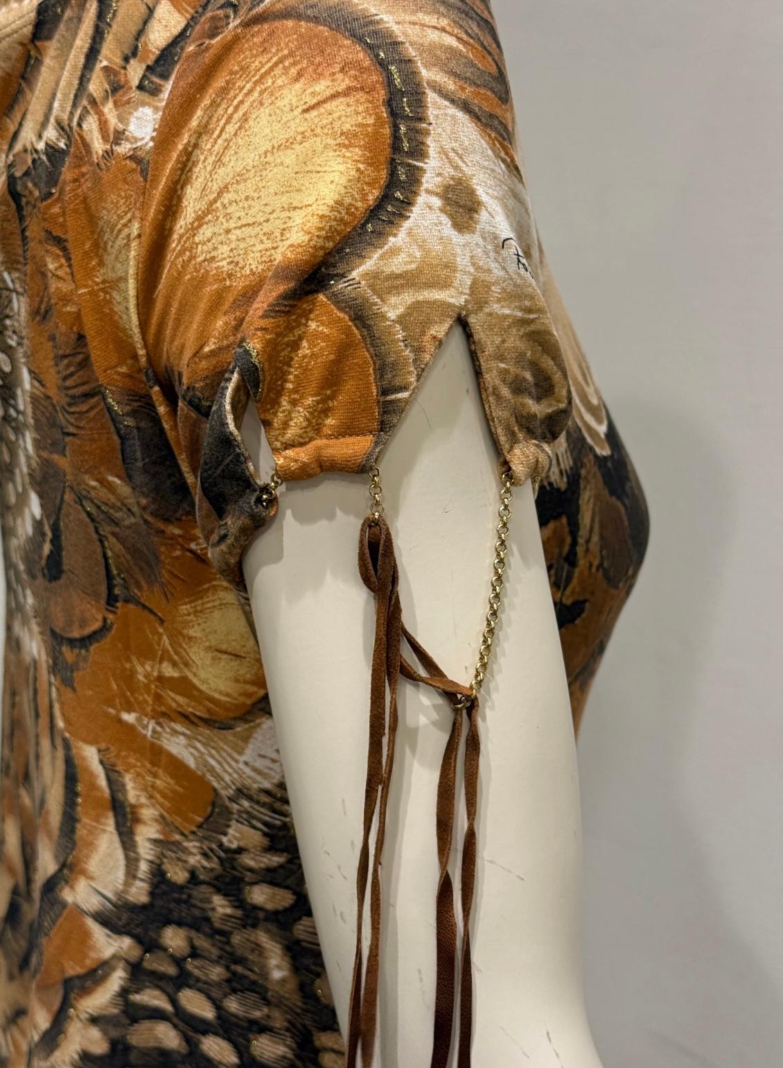 S/S2004 Roberto Cavalli feather print set in vendita 15