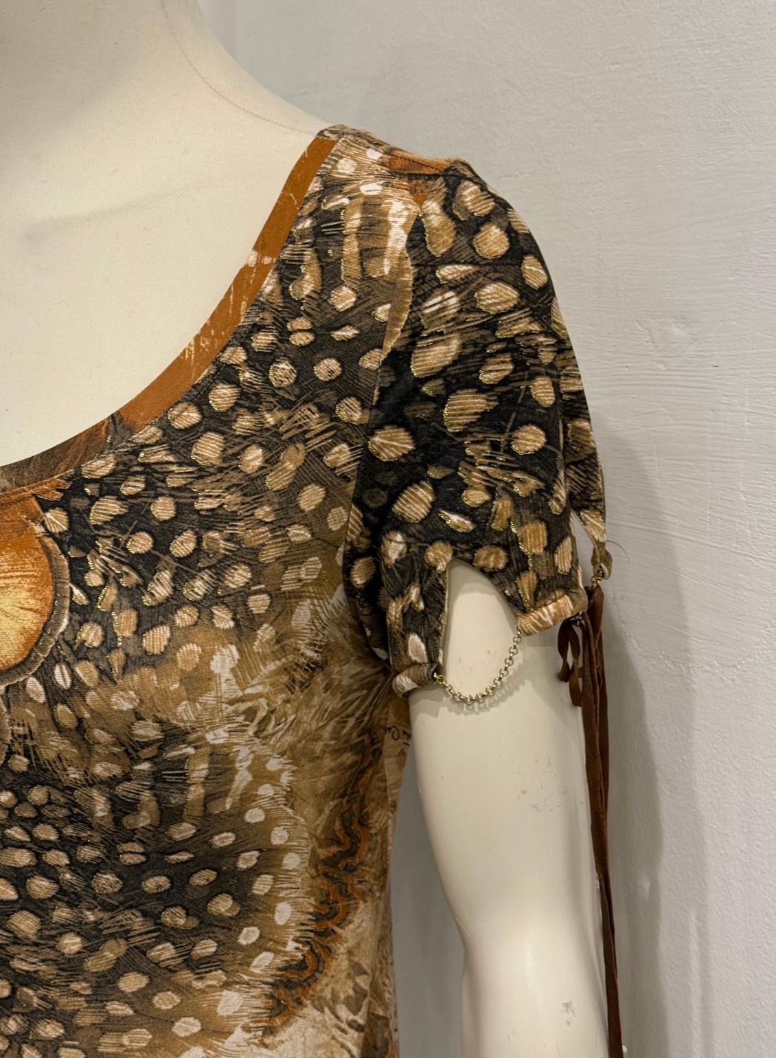 S/S2004 Roberto Cavalli feather print set In condizioni ottime in vendita a Milano, Lombardia