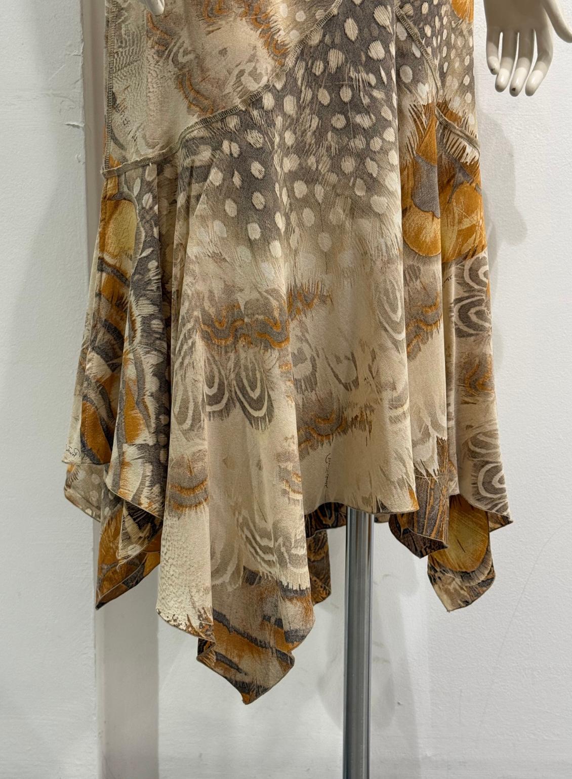 Donna S/S2004 Roberto Cavalli feather print set in vendita