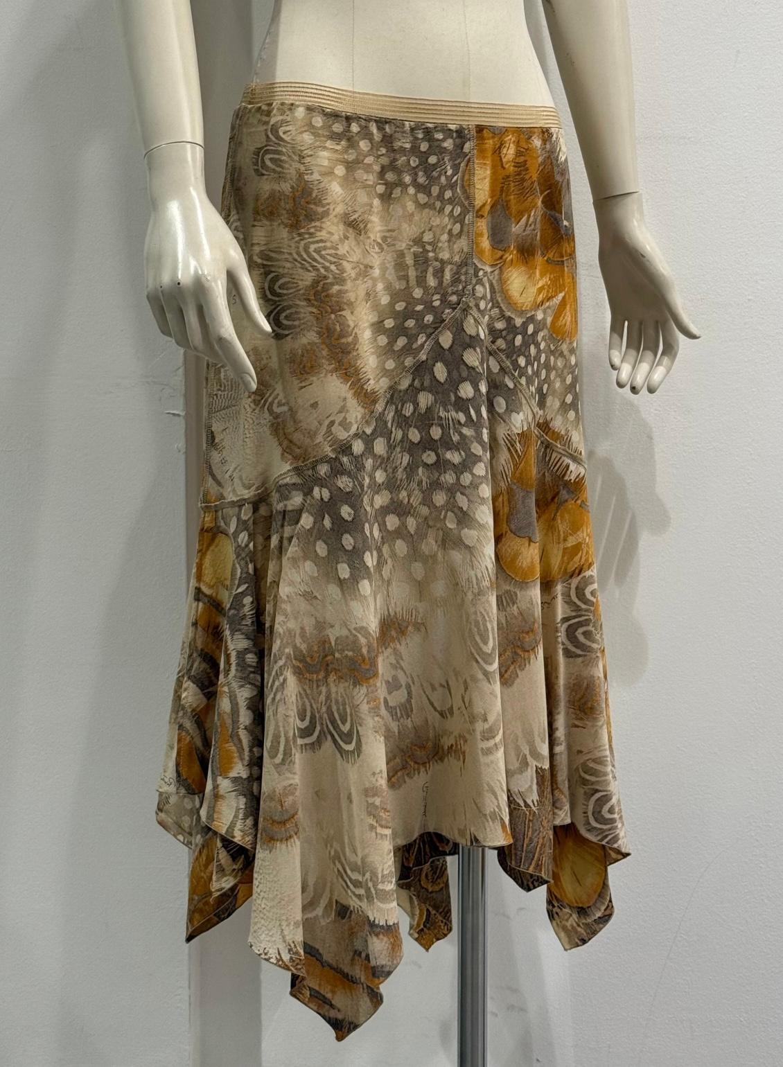 S/S2004 Roberto Cavalli feather print set in vendita 1