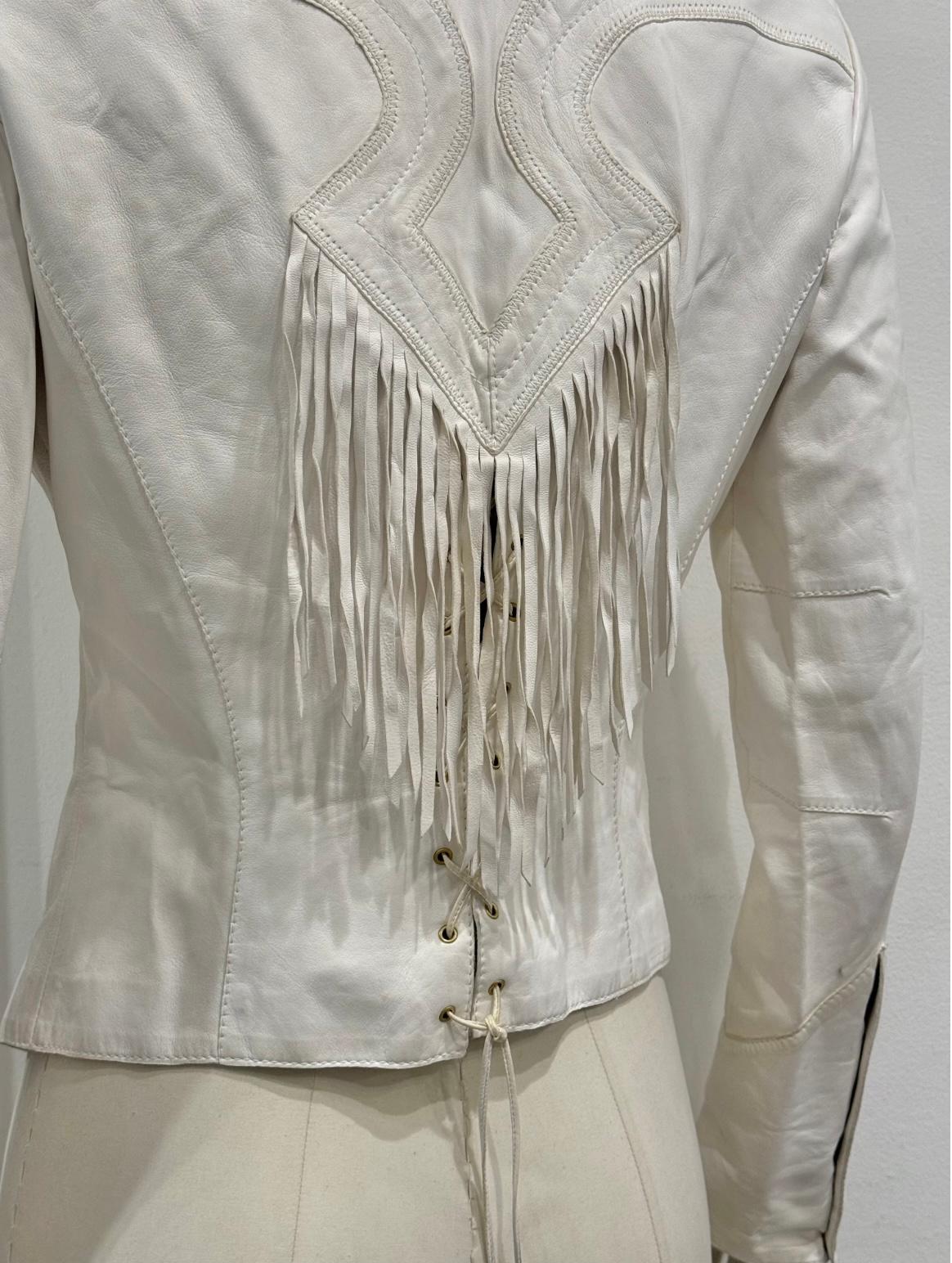 S/S2004 Roberto Cavalli runway western leather jacket For Sale 5