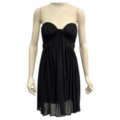S/S2005 Alexander McQueen runway strapless draped chiffon mini dress