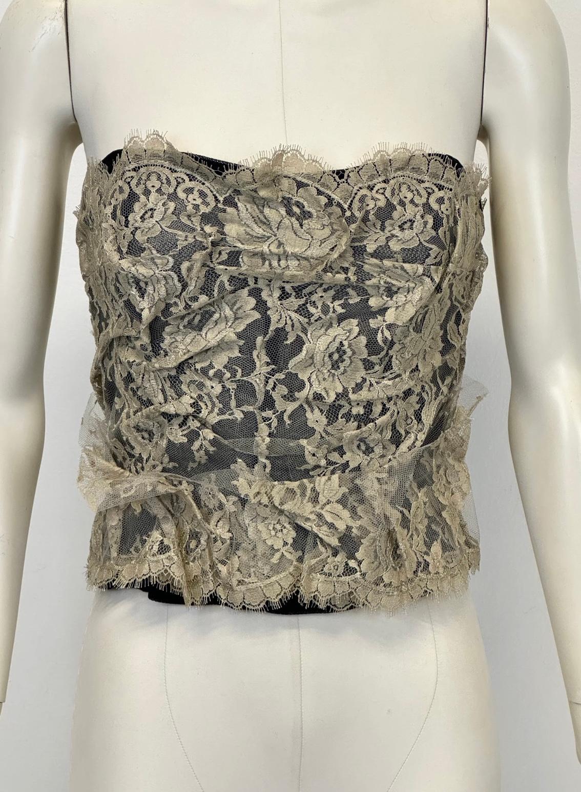 S/S2005 Top con corsé de encaje Dolce & Gabbana Gris en venta