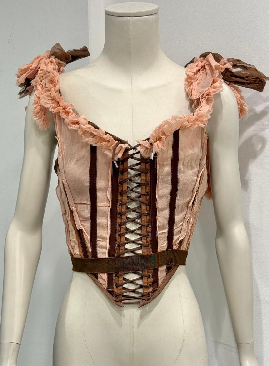 Donna S/S2005 Jean Paul Gaultier runway ruffled corset in vendita