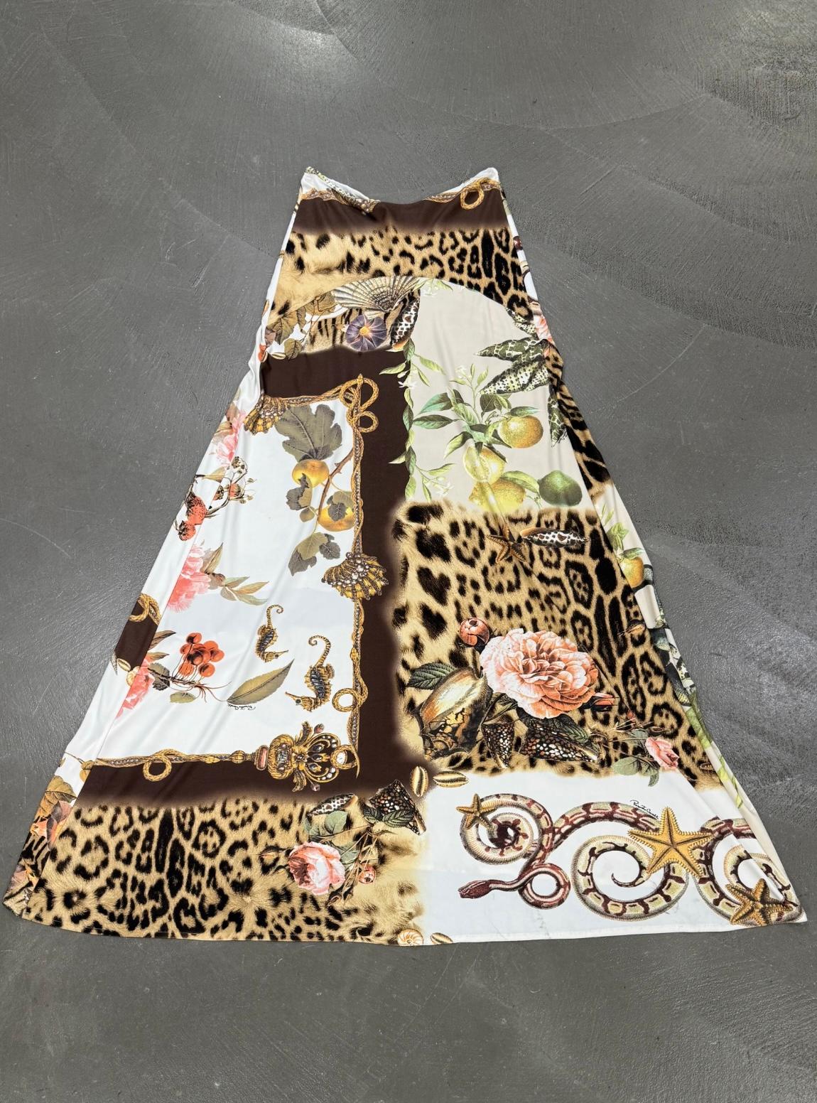 Roberto Cavalli Laufsteg S/S2005 Maxirock aus Seide mit Blumenmuster im Zustand „Hervorragend“ im Angebot in Milano, Lombardia