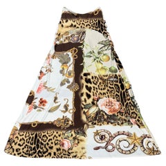 Maxi gonna in seta floreale da passerella Roberto Cavalli P/E 2005