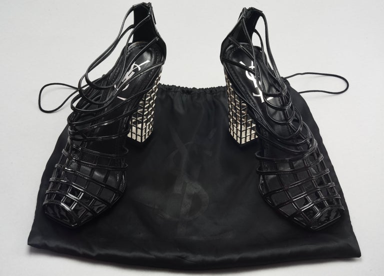 S/S2009 YVES SAINT LAURENT Ysl Cage Heel Ankle Boots For Sale at