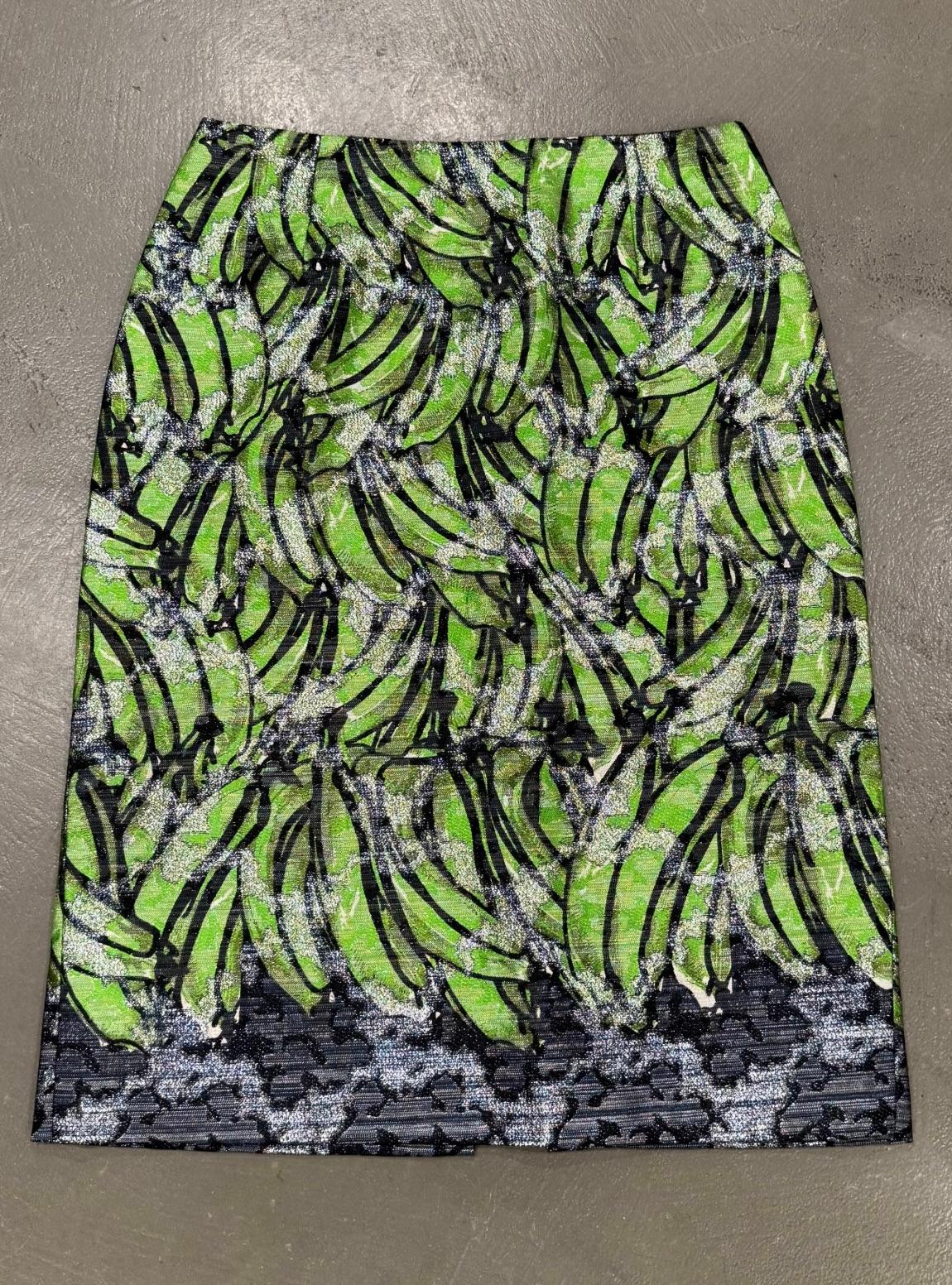 Gray S/S2011 Prada banana print skirt. For Sale