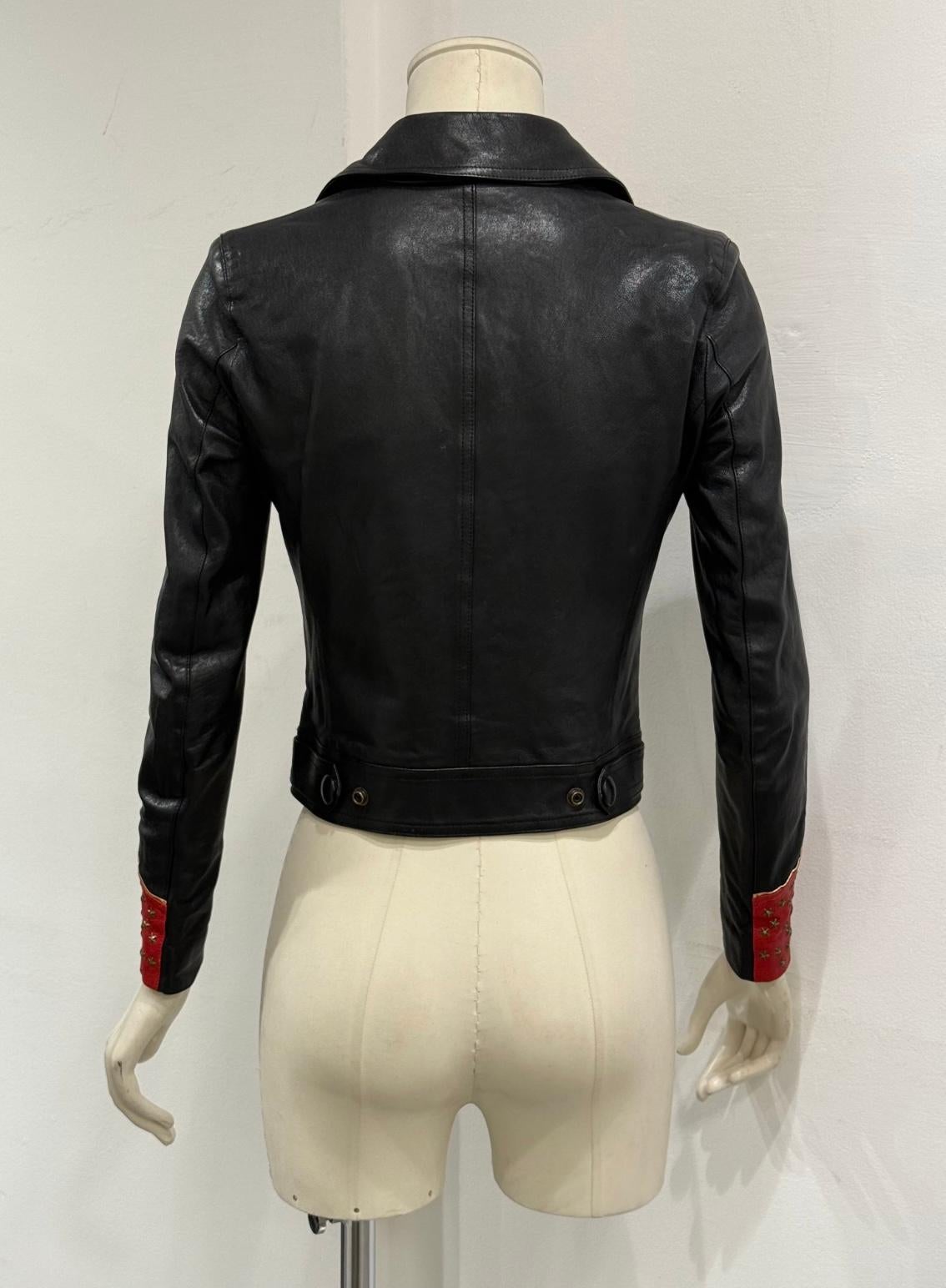 S/S2015 Saint Laurent by Hedi Slimane campione di passerella Giacca in pelle con stelle borchiate in vendita 5