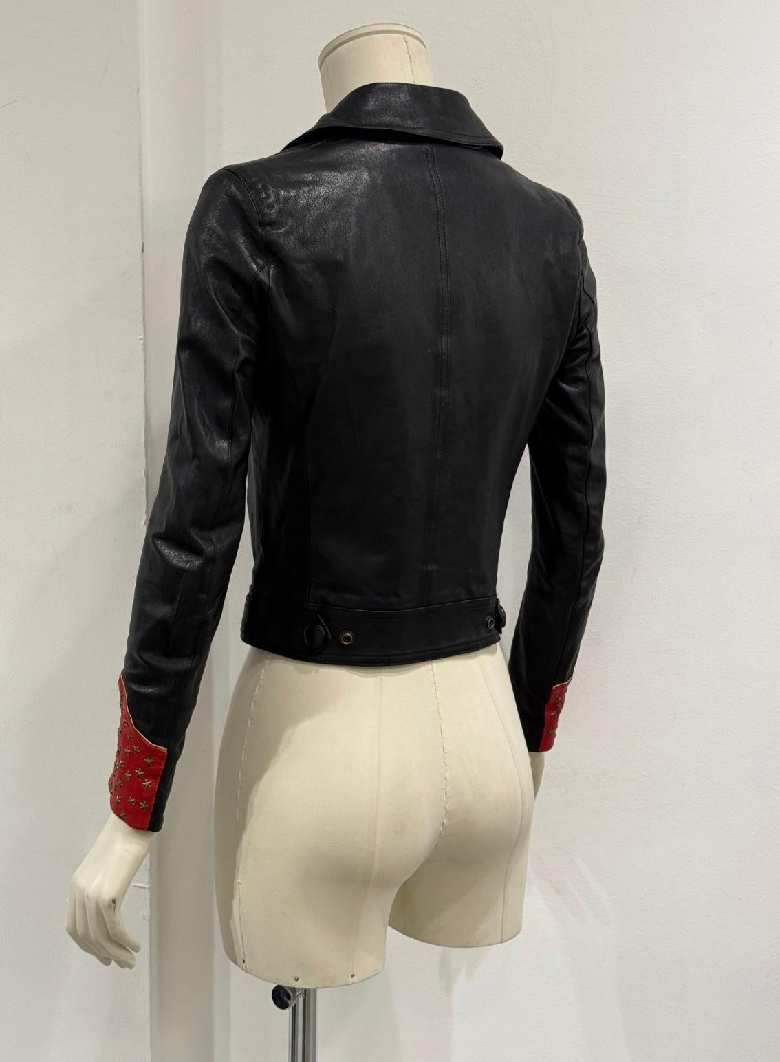 S/S2015 Saint Laurent by Hedi Slimane campione di passerella Giacca in pelle con stelle borchiate in vendita 6