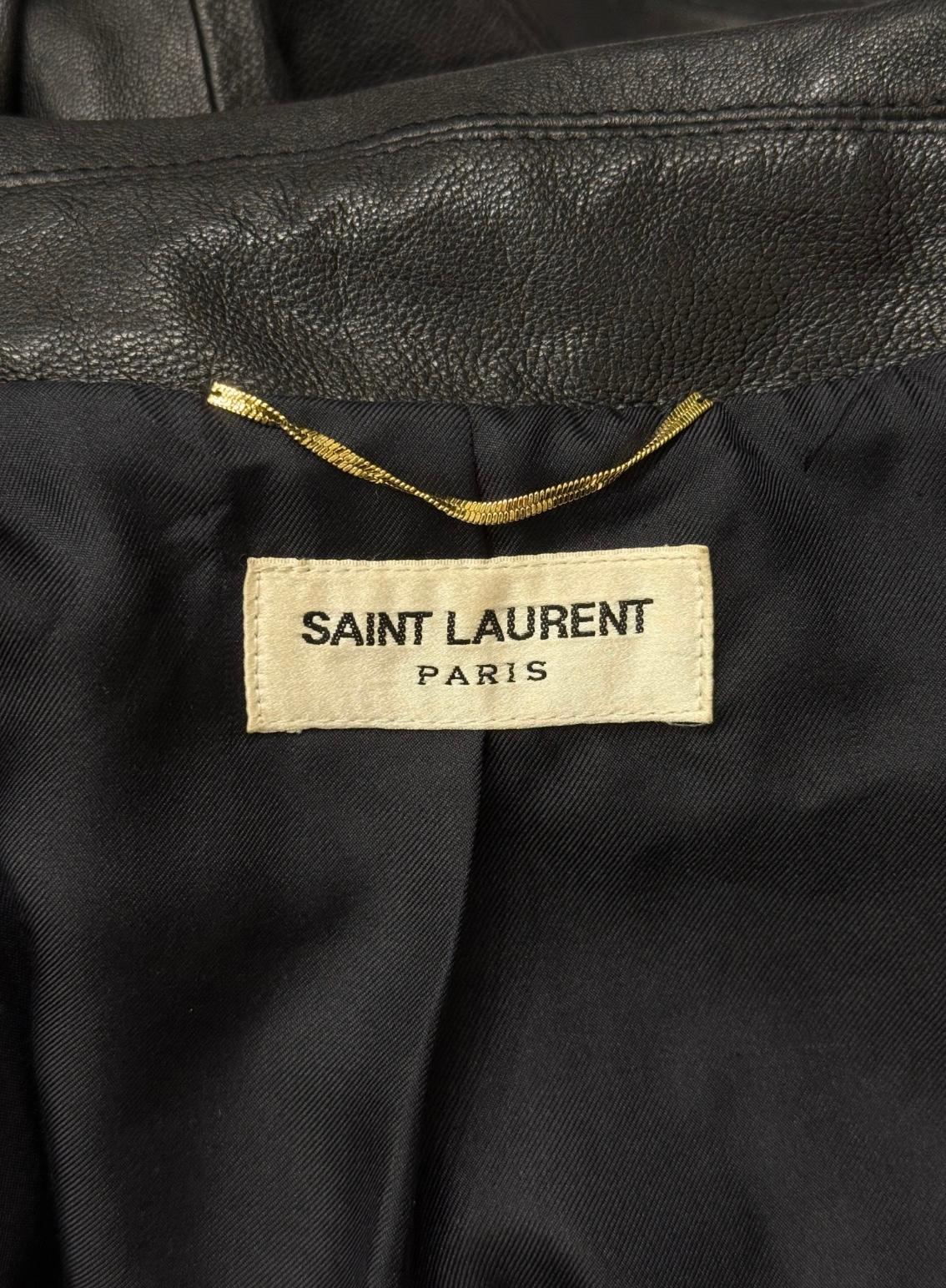 S/S2015 Saint Laurent by Hedi Slimane campione di passerella Giacca in pelle con stelle borchiate in vendita 7