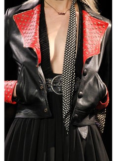 S/S2015 Saint Laurent by Hedi Slimane runway sample studded stars leather jacket