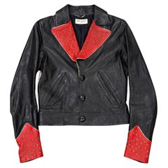 S/S2015 Saint Laurent by Hedi Slimane runway sample studded stars leather jacket