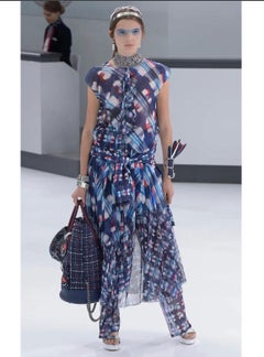 S/S2016 Chanel "Airline" tweed patches bowling bag