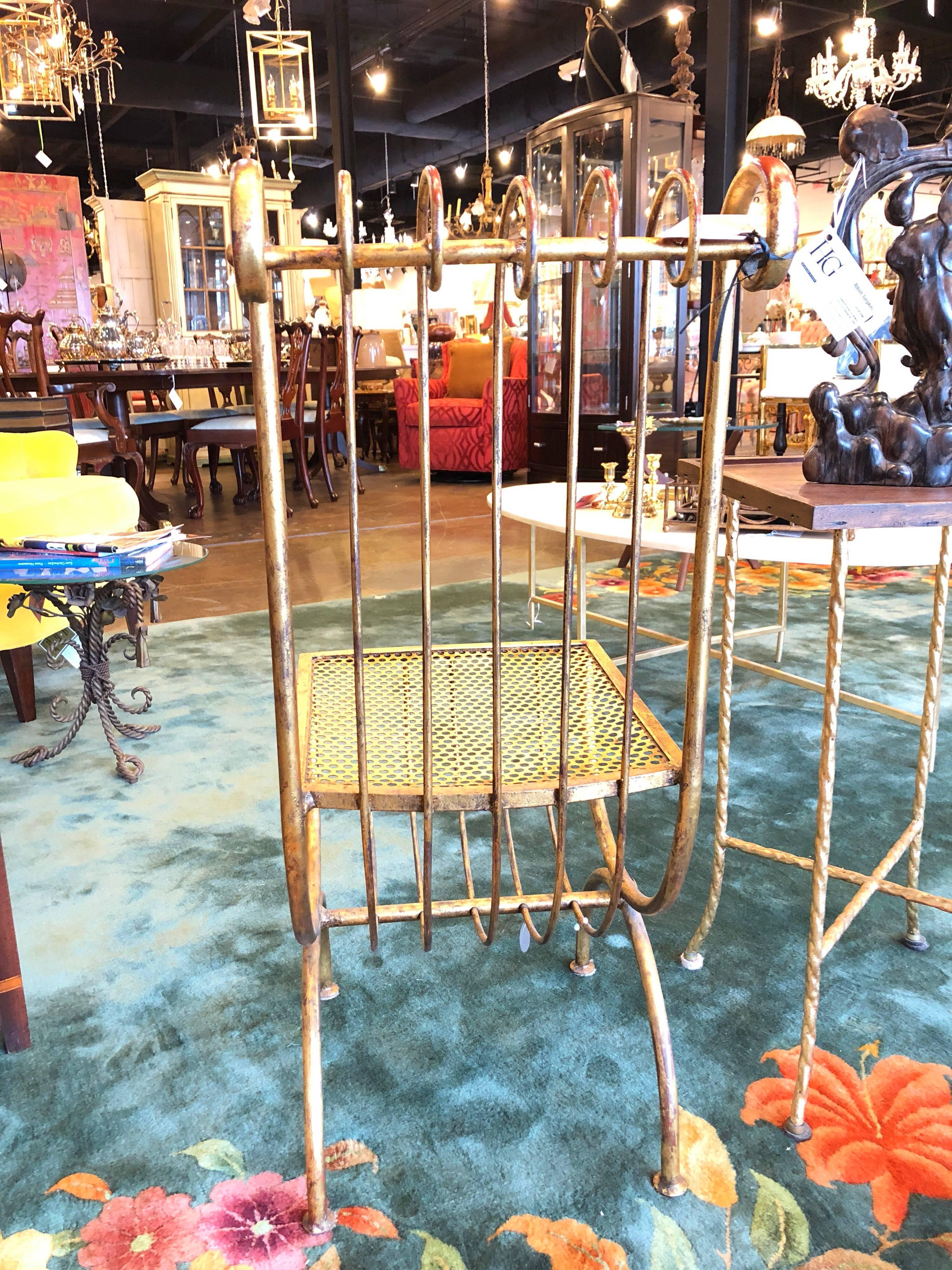 S. Salvadori 1960's Italian Gilt/Gold Finish Chair Mid Century Modern For Sale 4