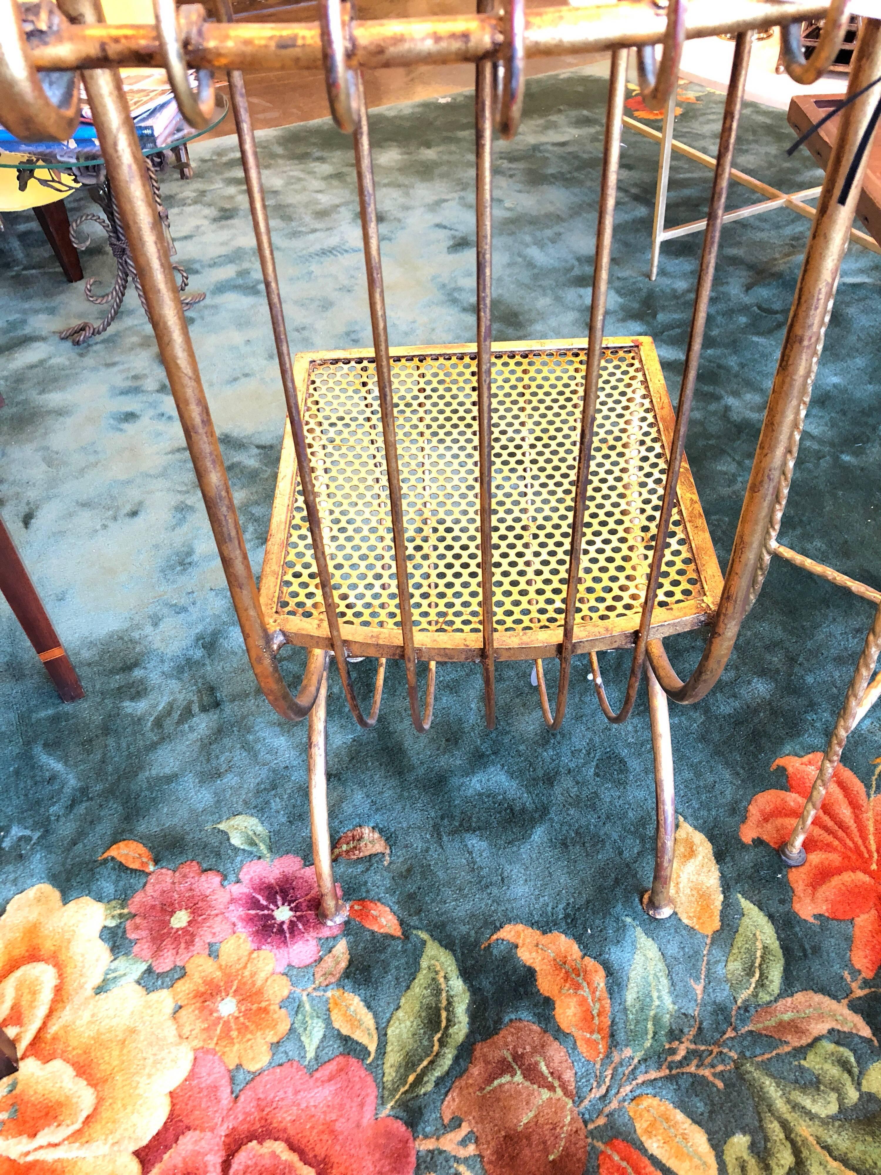 S. Salvadori 1960's Italian Gilt/Gold Finish Chair Mid Century Modern For Sale 2
