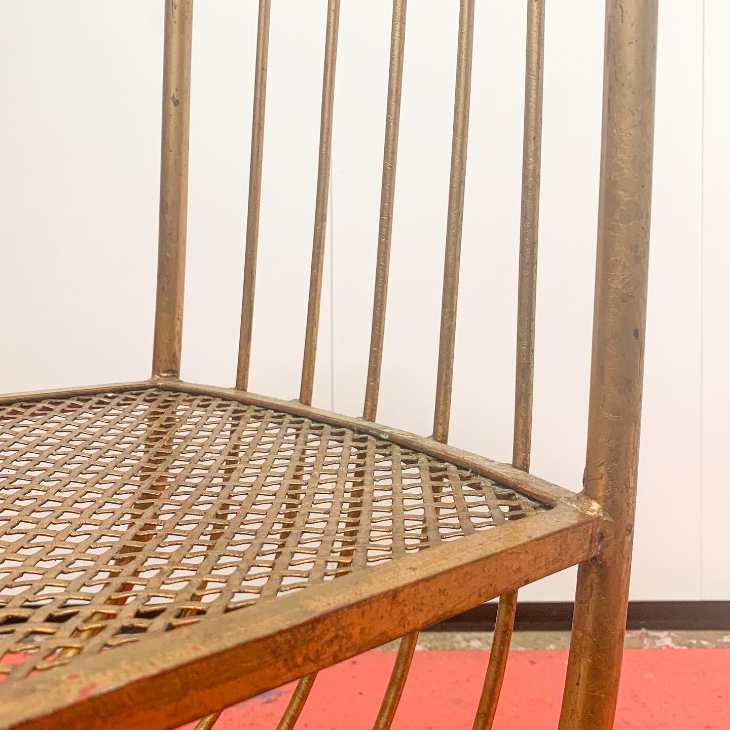 Gilt S. Salvadori Gilded Steel Side Chair, Italian, C1950s