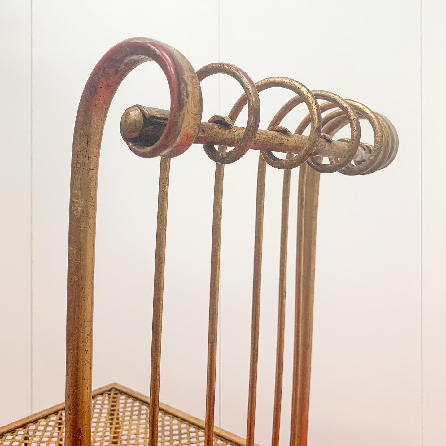 S. Salvadori Gilded Steel Side Chair, Italian, C1950s In Good Condition In London, GB