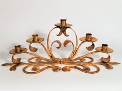 Italian Signed S. Salvadori  Gilded Candelabra, 1950s  Made in Italy