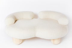 S Shape Light Beige Lamb Sofa with Double Backrest by Pietro Franceschini