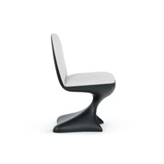 S-Shaped Biomorphic Dining Chair by Albino Miranda, Matte Black