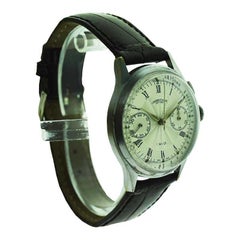 S. Shonholtz Chrom-Chronograph mit graviertem Zifferblatt im Breguet-Stil:: circa 1950er