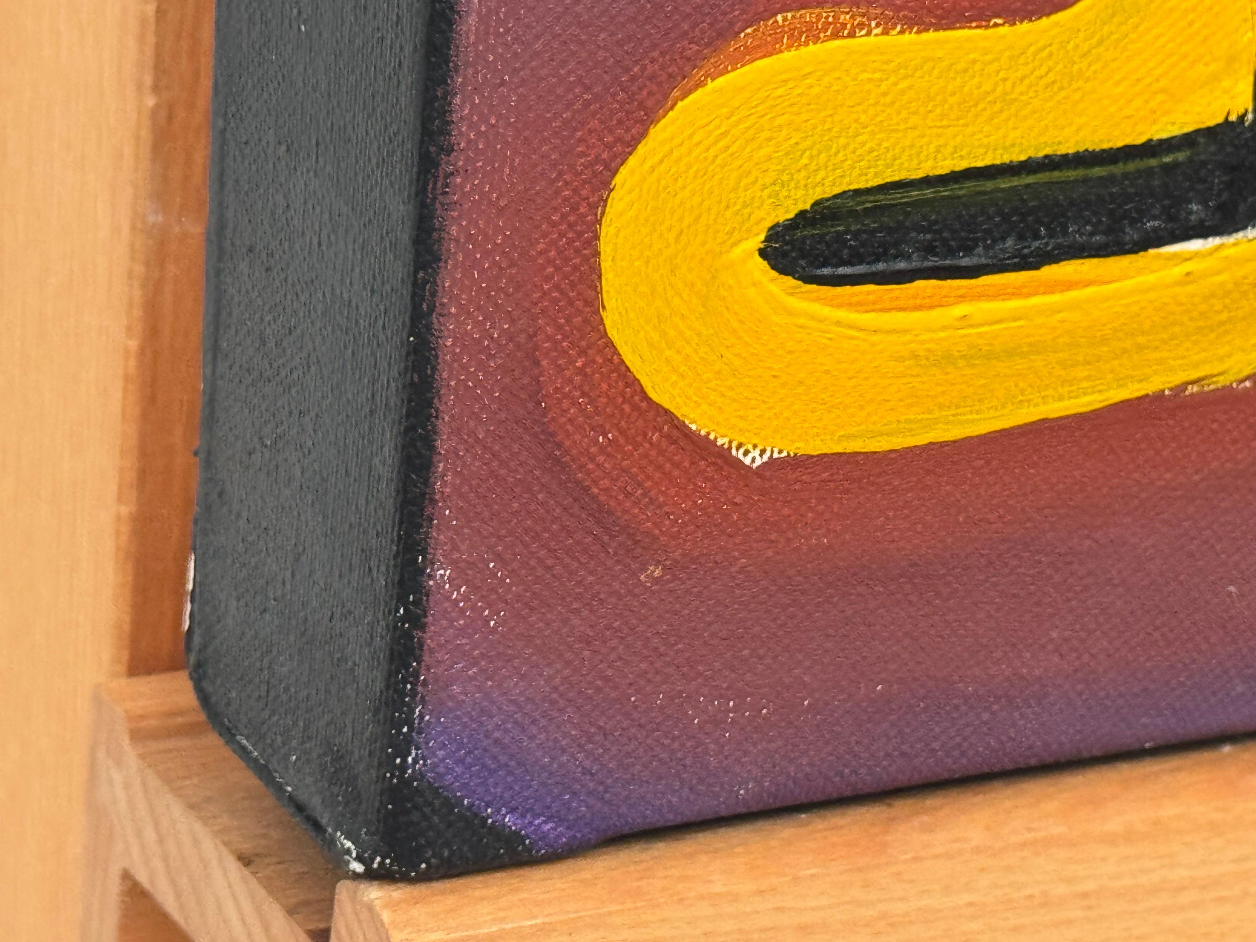 The Reacher - Colourful Tribal Aboriginal Inspired Oil on Canvas Portrait Format For Sale 13