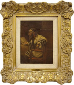 Rabbi In Prayer, Early 20th Century Oil Painting