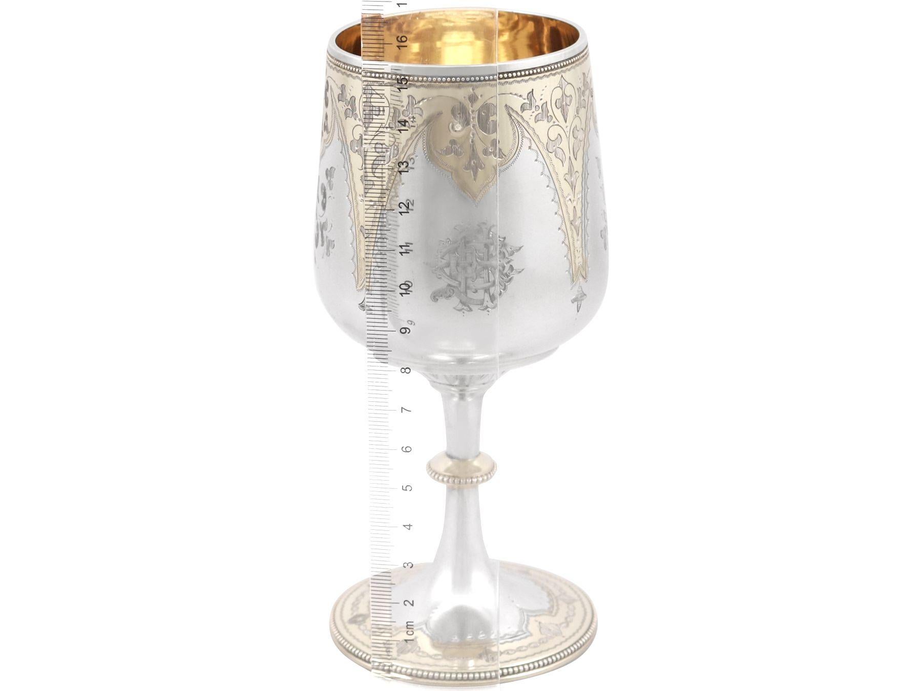 S Smith & Son Boxed Victorian Sterling Silver Goblet For Sale 6
