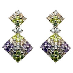 S. Somers Vintage Multi Color Crystal Beautiful Earrings