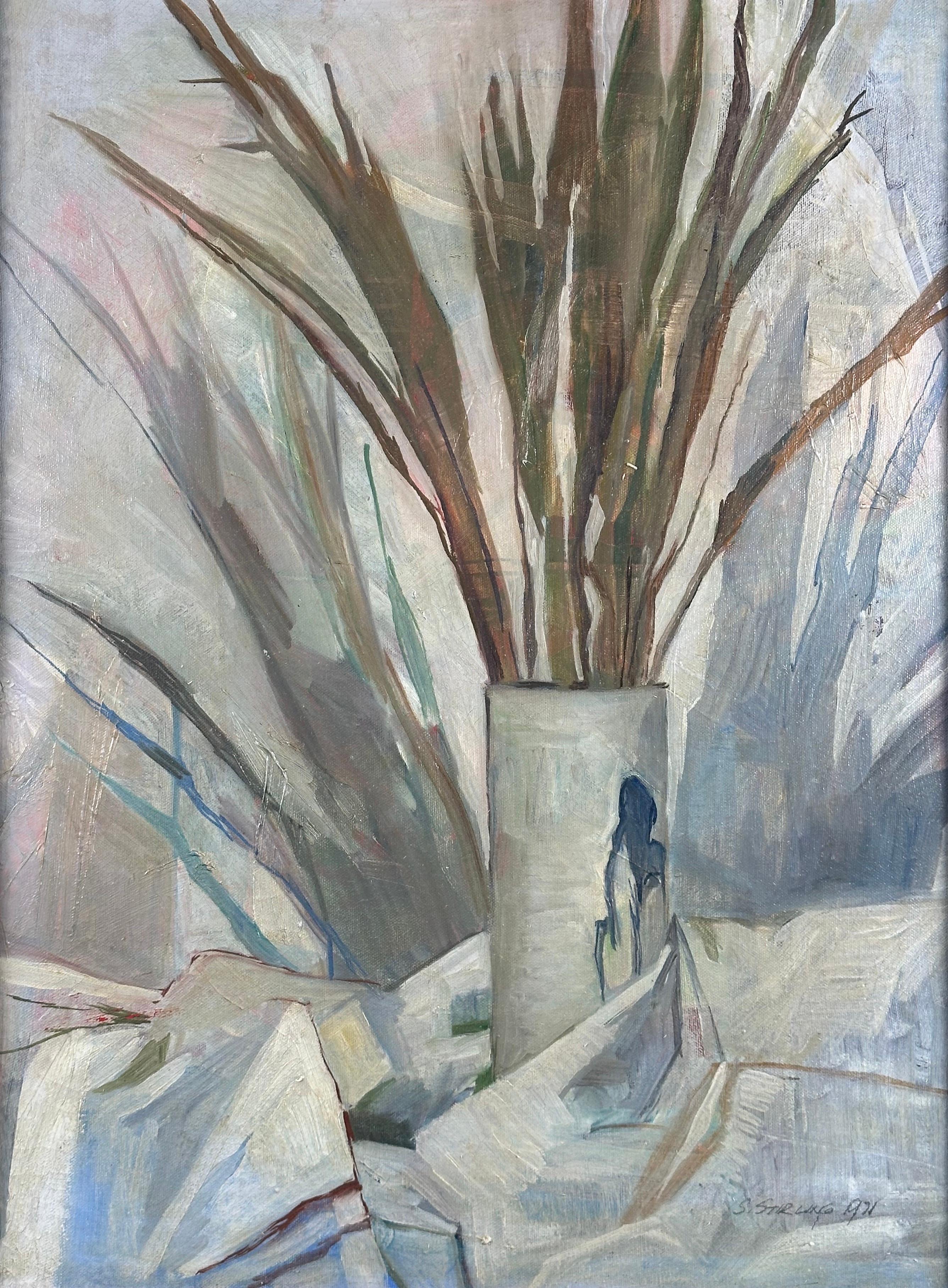 Stilleben mit Schilf – Painting von S. Stirling