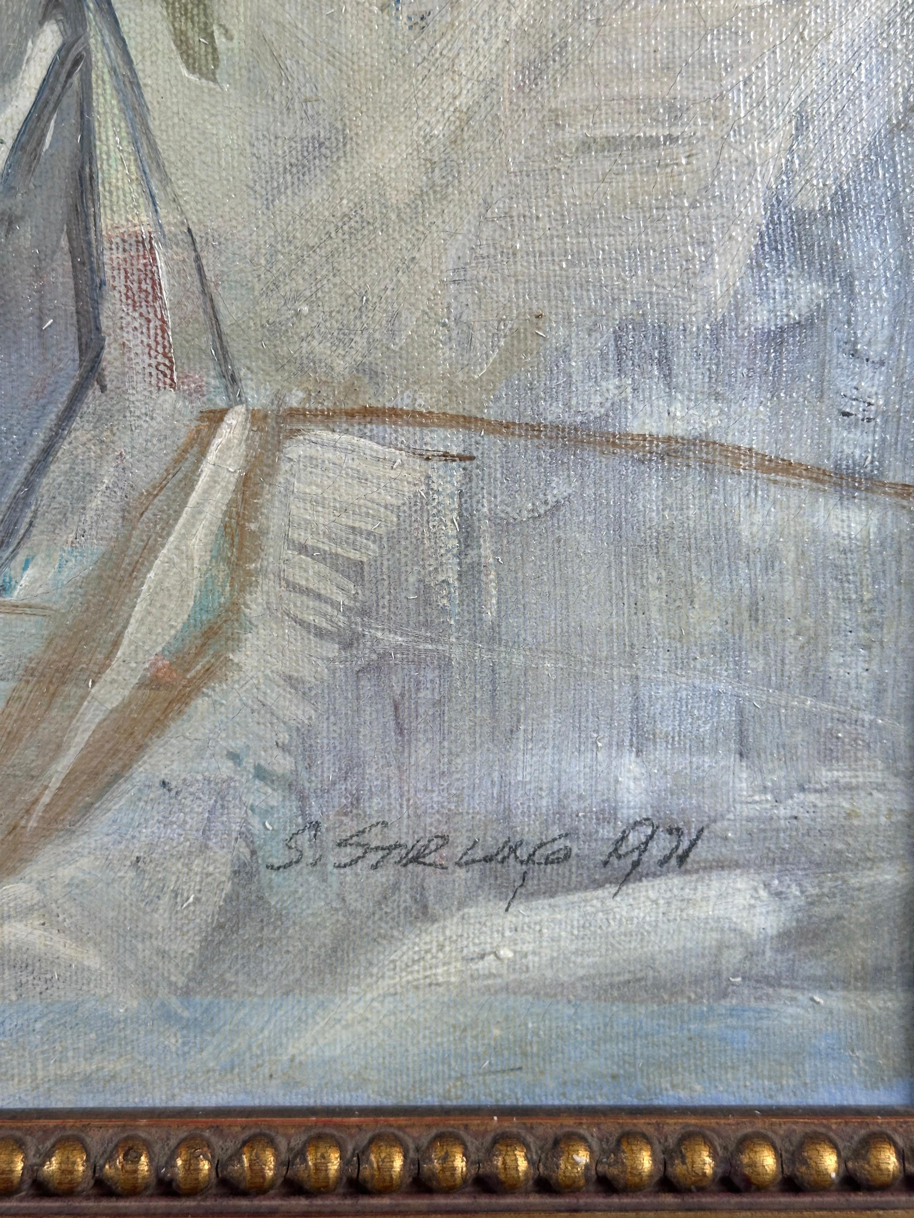 Stilleben mit Schilf (Braun), Still-Life Painting, von S. Stirling