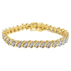Diamant-Tennisarmband im S-Stil 2,10cttw 14k Gelbgold