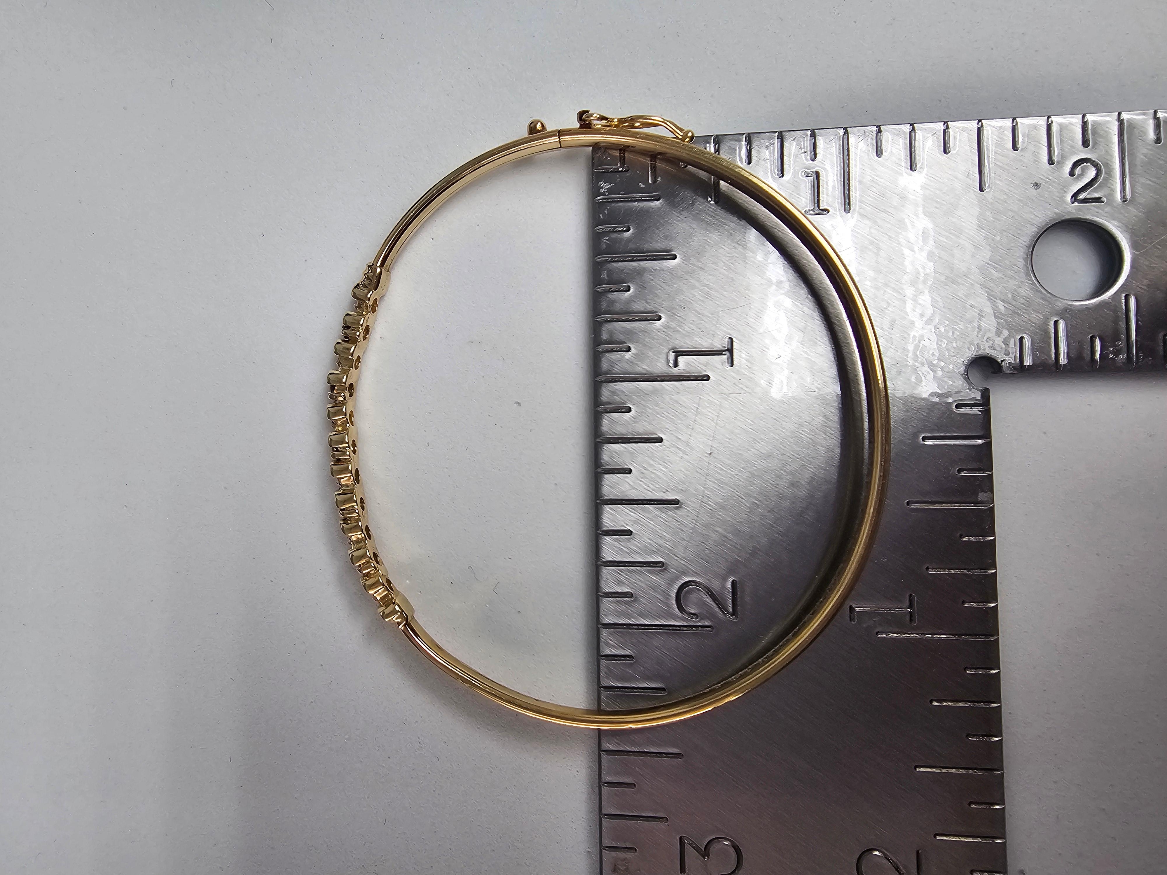 Women's or Men's S Style Vintage Ruby Diamond Bangle 14k Yellow Gold
