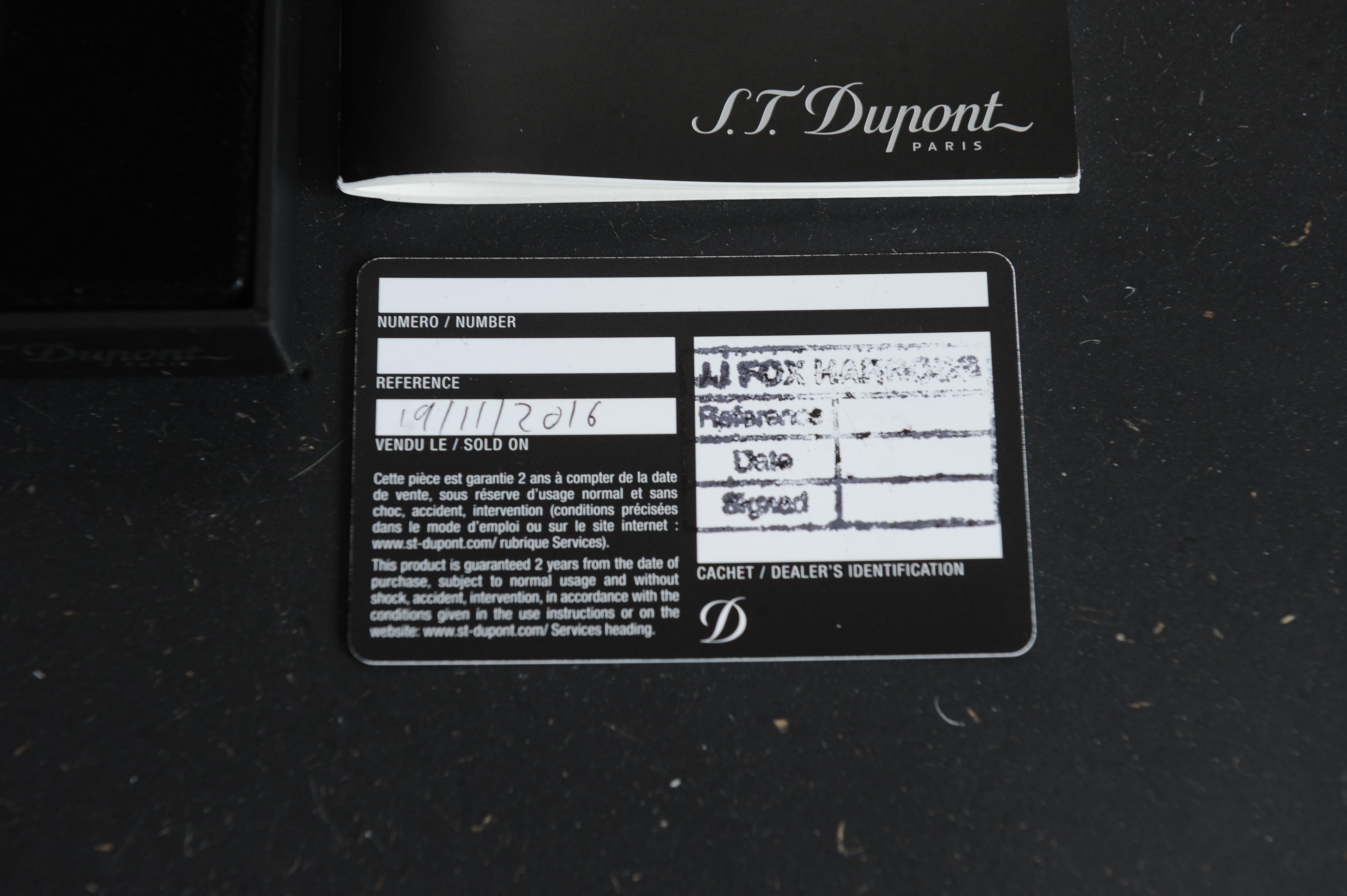 S. T. DuPont Gatsby Paris, Zigarettenfeuerzeug mit Originalverpackung und Papieren (Art déco)