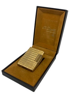 St DuPont 18ct Gold Plated Ligne 1 Small Cigarette Lighter Boxed & Serviced