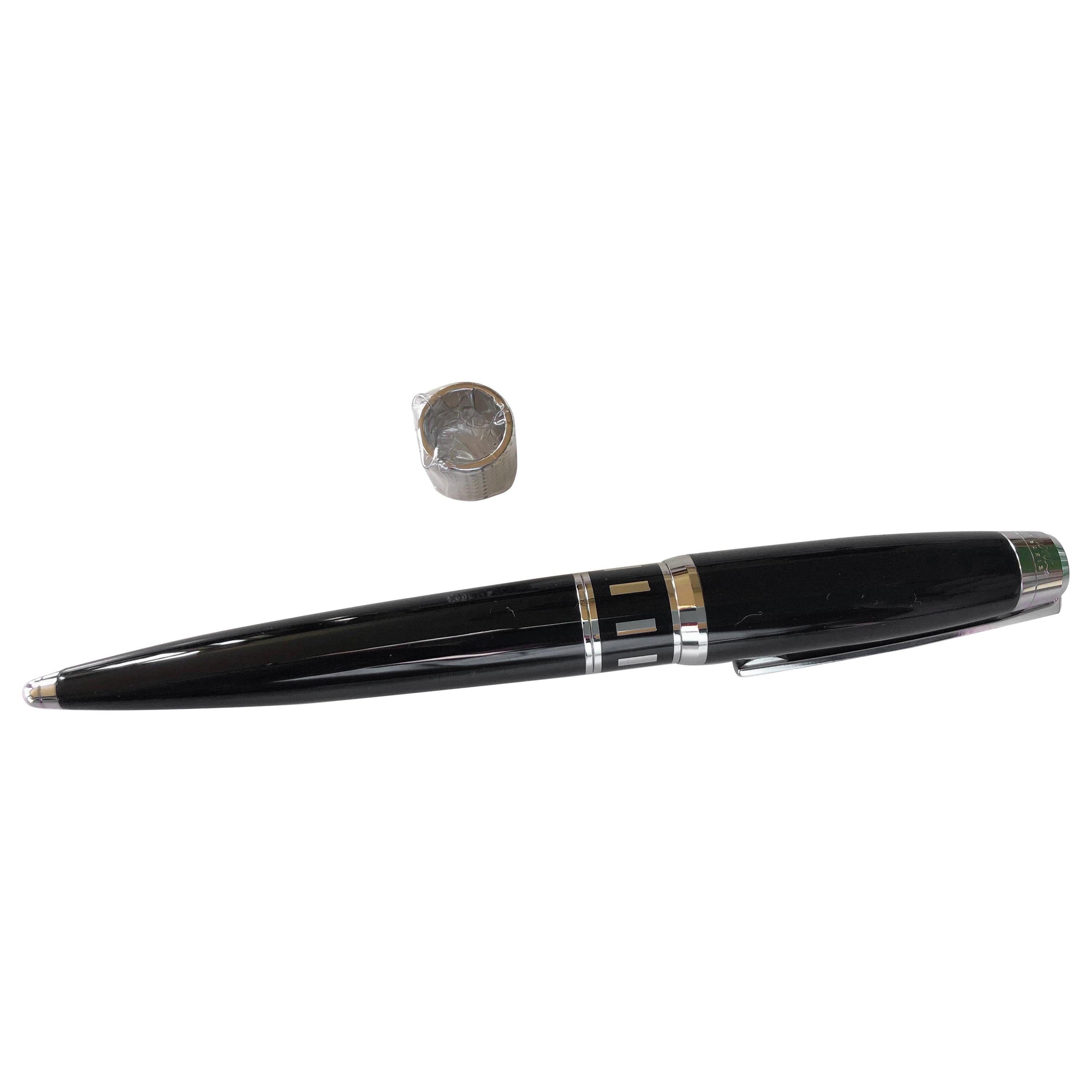 S. T. Dupont Paris Caprice Ballpoint Pen in Black Lacquer and Palladium Accents For Sale